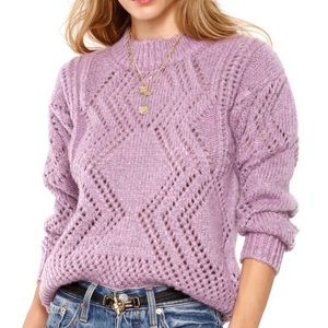Women's Purple Holden Pointelle Sweater Lilac